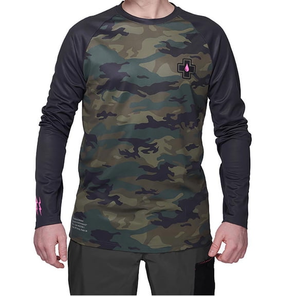 Muc-Off Premium Riders Jersey, Long Sleeves, Men, Camo, M