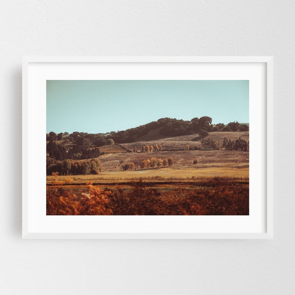 That Much Further West - Petaluma California Photography Landscape Autumn Nature Rural Farm Scenic Pastoral White Framed Wall Art Print 16 x 24 inches
