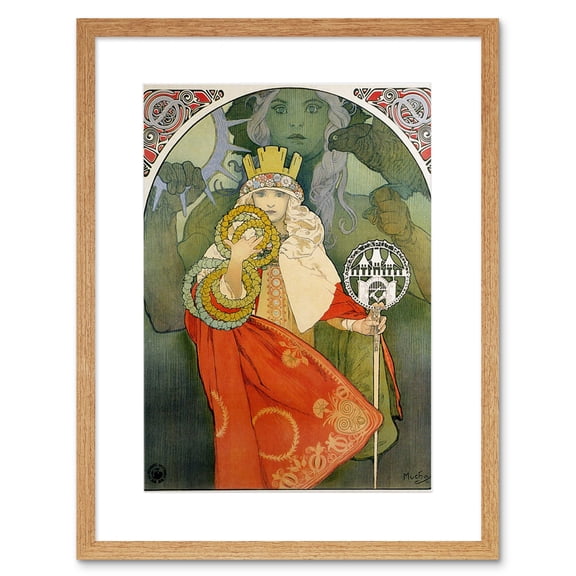 Mucha 6th Sokol Festival 1912 Artwork Framed Wall Art Print 9X7 Inch