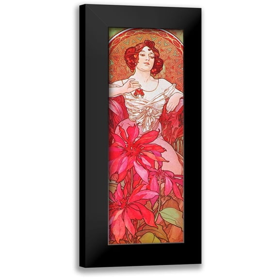 Mucha, Alphonse 11x24 Black Modern Framed Museum Art Print Titled - Ruby
