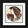 thumbnail image 1 of Mucha, Alphonse 12x12 Black Ornate Wood Framed with Double Matting Museum Art Print Titled - Stained glass window for the facade of the Fouquet boutique, 1 of 4