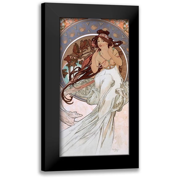 Mucha, Alphonse 9x14 Black Modern Framed Museum Art Print Titled - La-musique