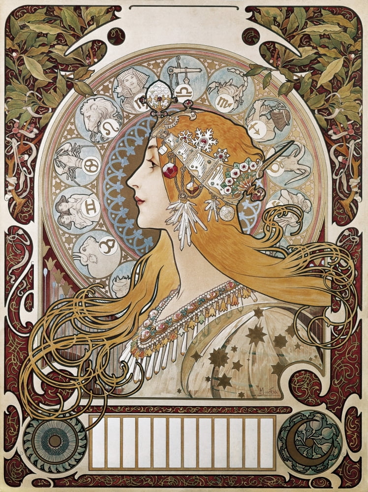 Mucha Alphonse Maria (1860-1939) Canvas Art - (18 x 24)