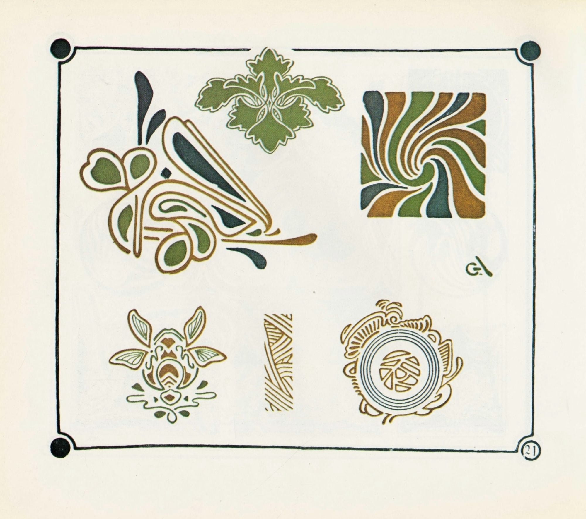 Mucha Auriol & Verneuil Combinaisons Ornementales c1901 20 Canvas Art - (24 x 36)