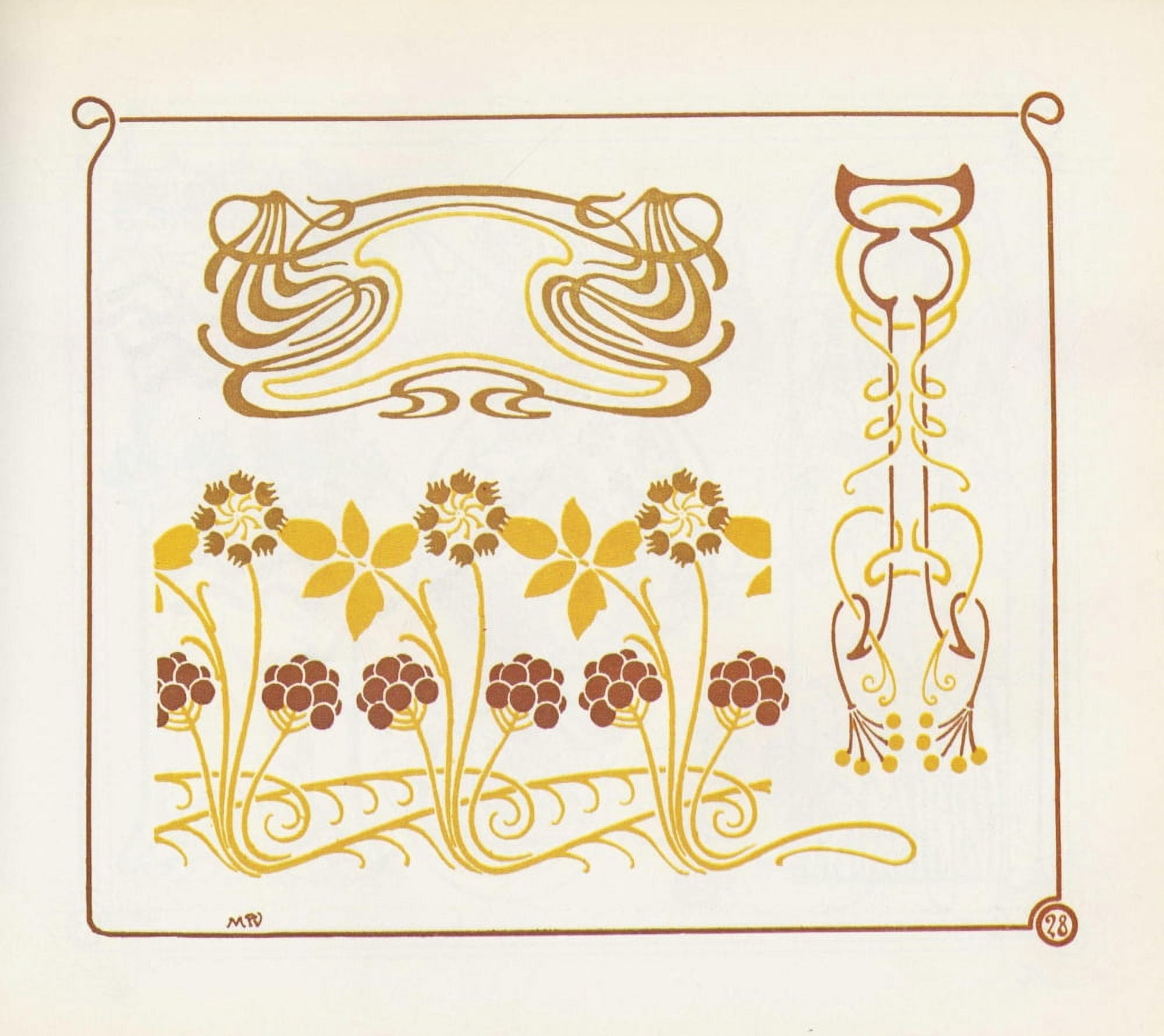 Mucha Auriol & Verneuil Combinaisons Ornementales c1901 27 Canvas Art - (18 x 24)