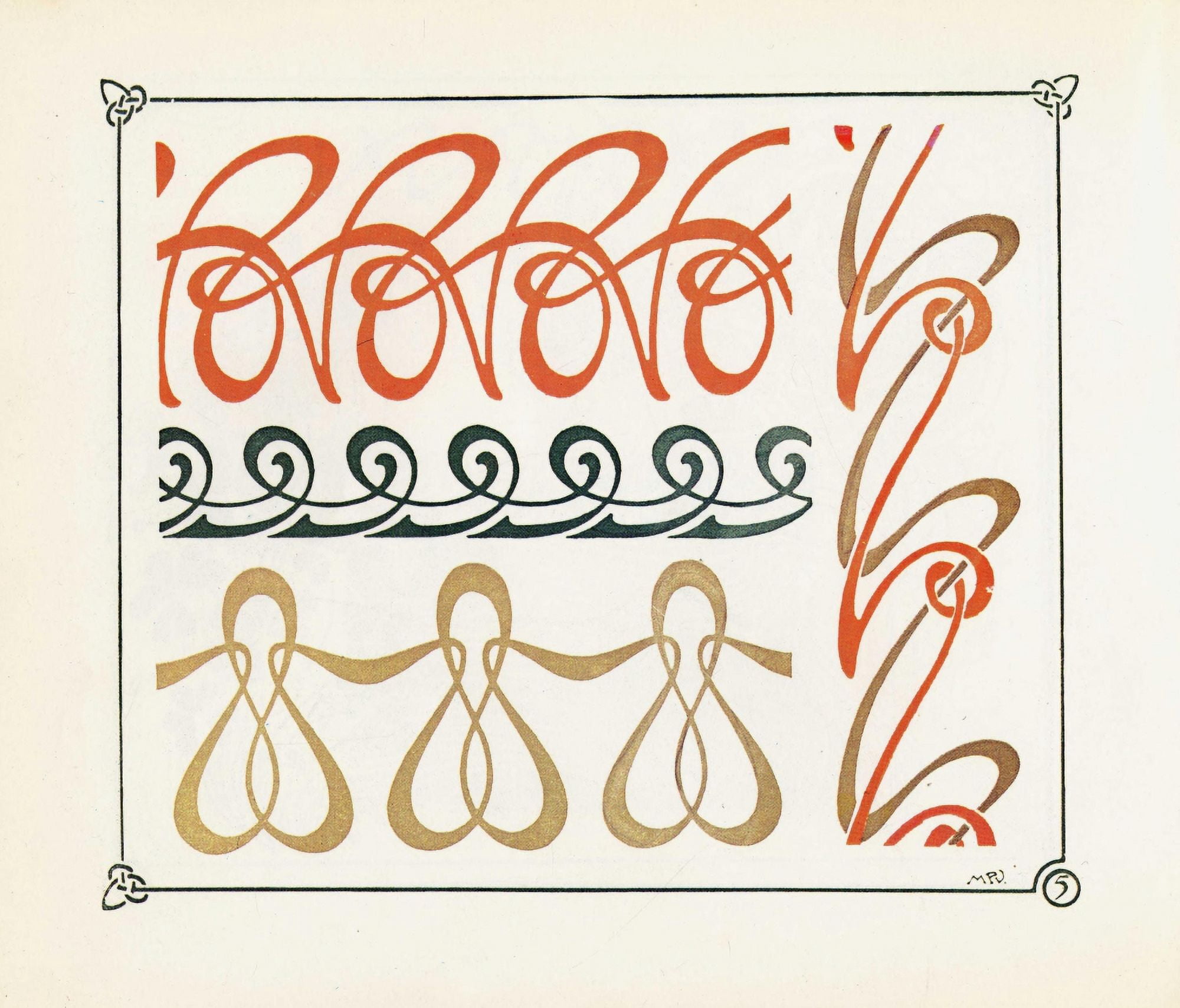 Mucha Auriol & Verneuil Combinaisons Ornementales c1901 4 Canvas Art - (24 x 36)