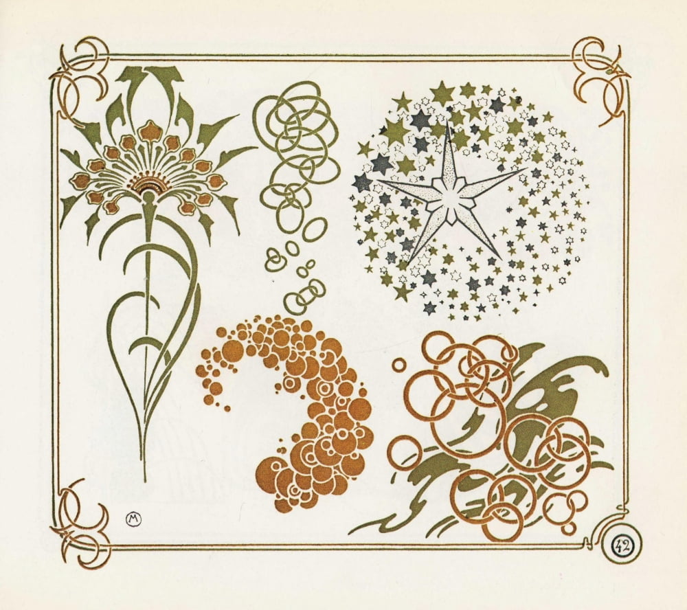 Mucha Auriol & Verneuil Combinaisons Ornementales c1901 41 Canvas Art - (24 x 36)