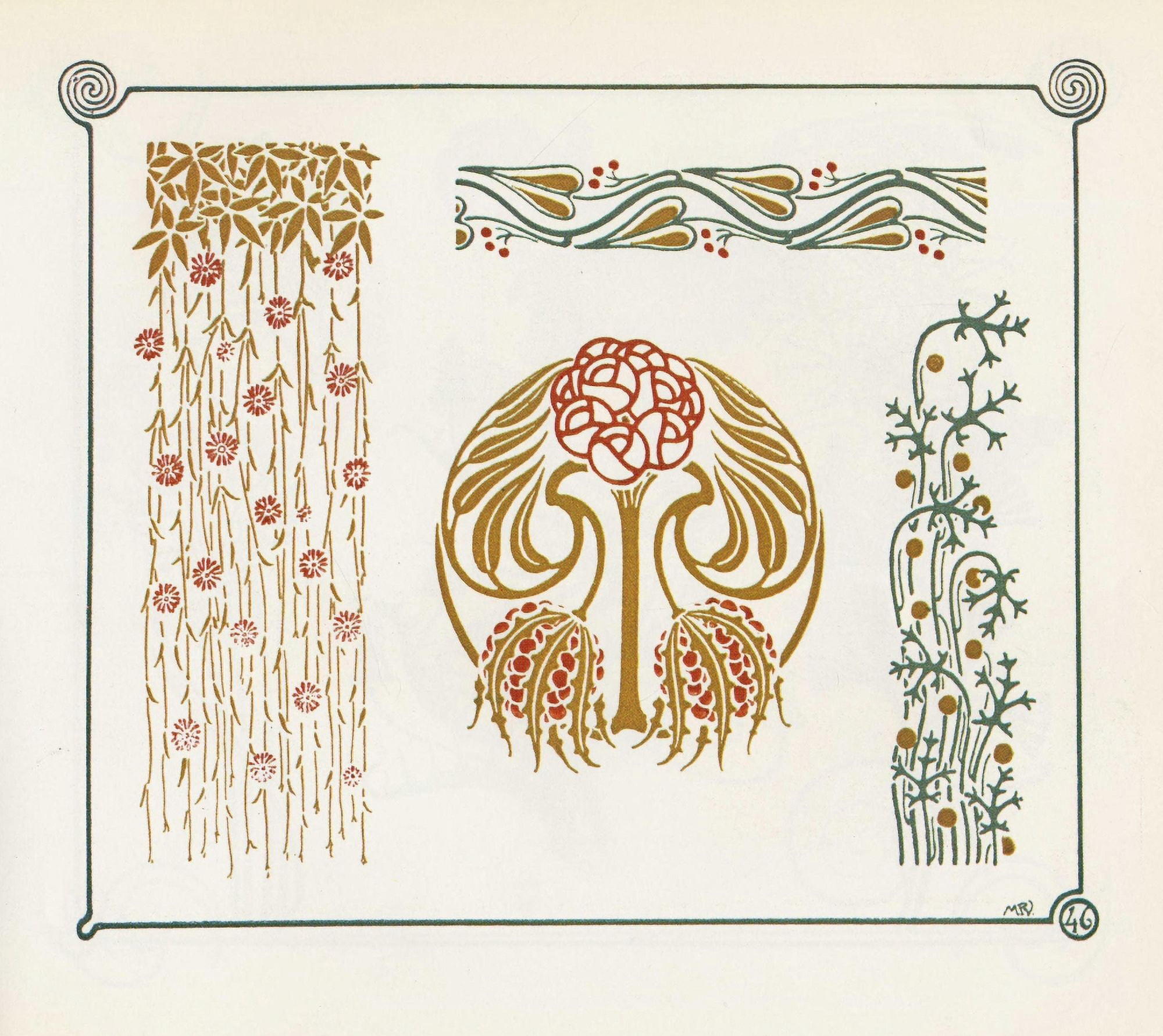 Mucha Auriol & Verneuil Combinaisons Ornementales c1901 45 Canvas Art - (18 x 24)