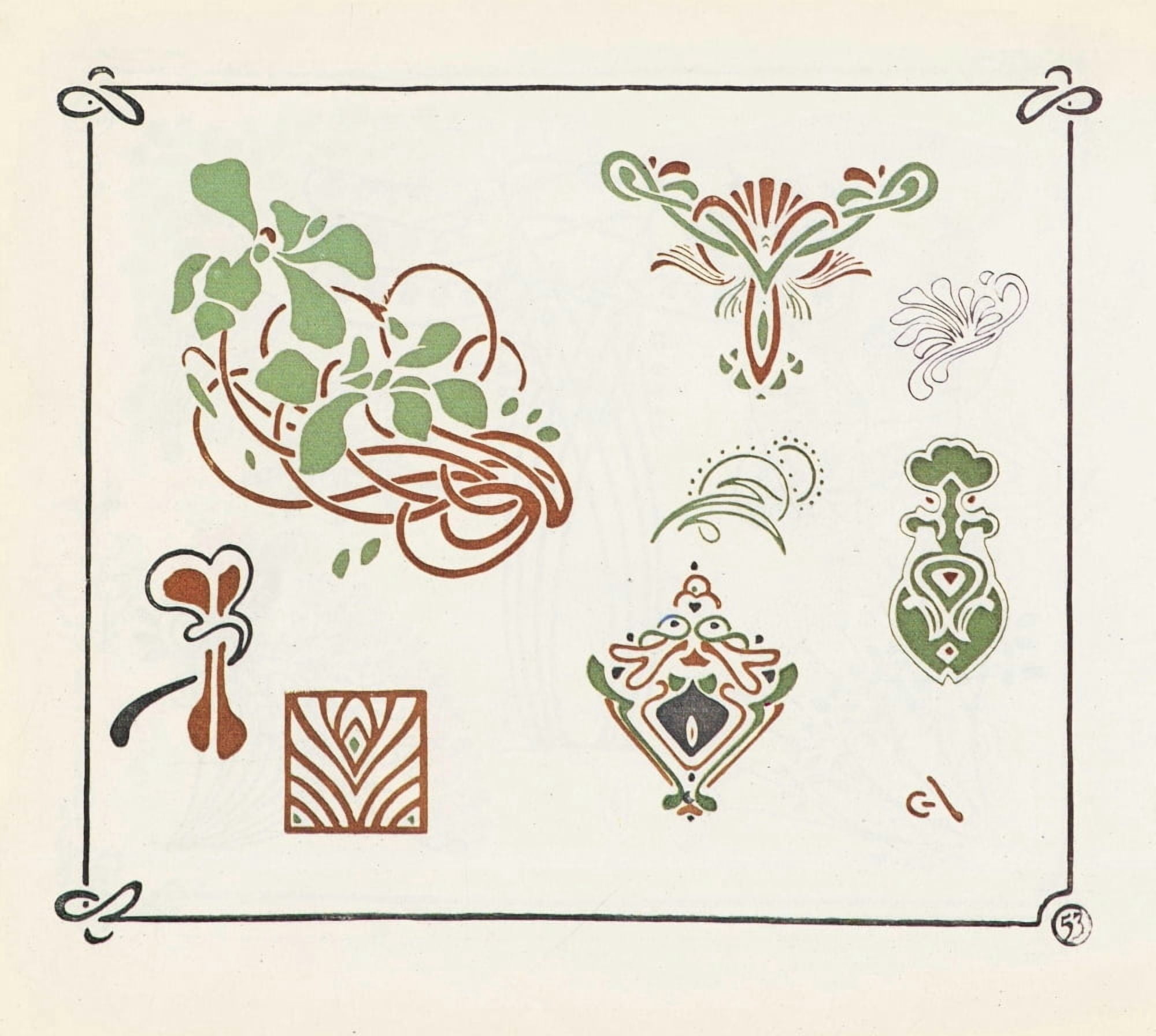 Mucha Auriol & Verneuil Combinaisons Ornementales c1901 52 Canvas Art - (24 x 36)