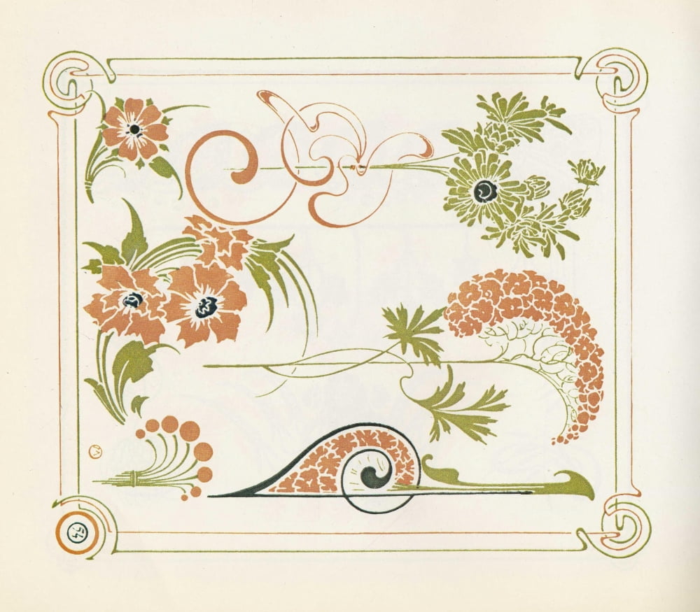 Mucha Auriol & Verneuil Combinaisons Ornementales c1901 53 Canvas Art - (24 x 36)