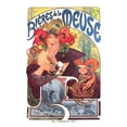 thumbnail image 1 of Mucha Beers Meuse Nouveau Advert Extra Large XL Wall Art Poster Print, 1 of 3