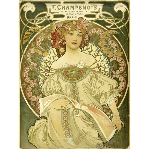 Mucha Champenois Printer Printing Nouveau Advert Extra Large Art Print Wall Mural Poster Premium XL