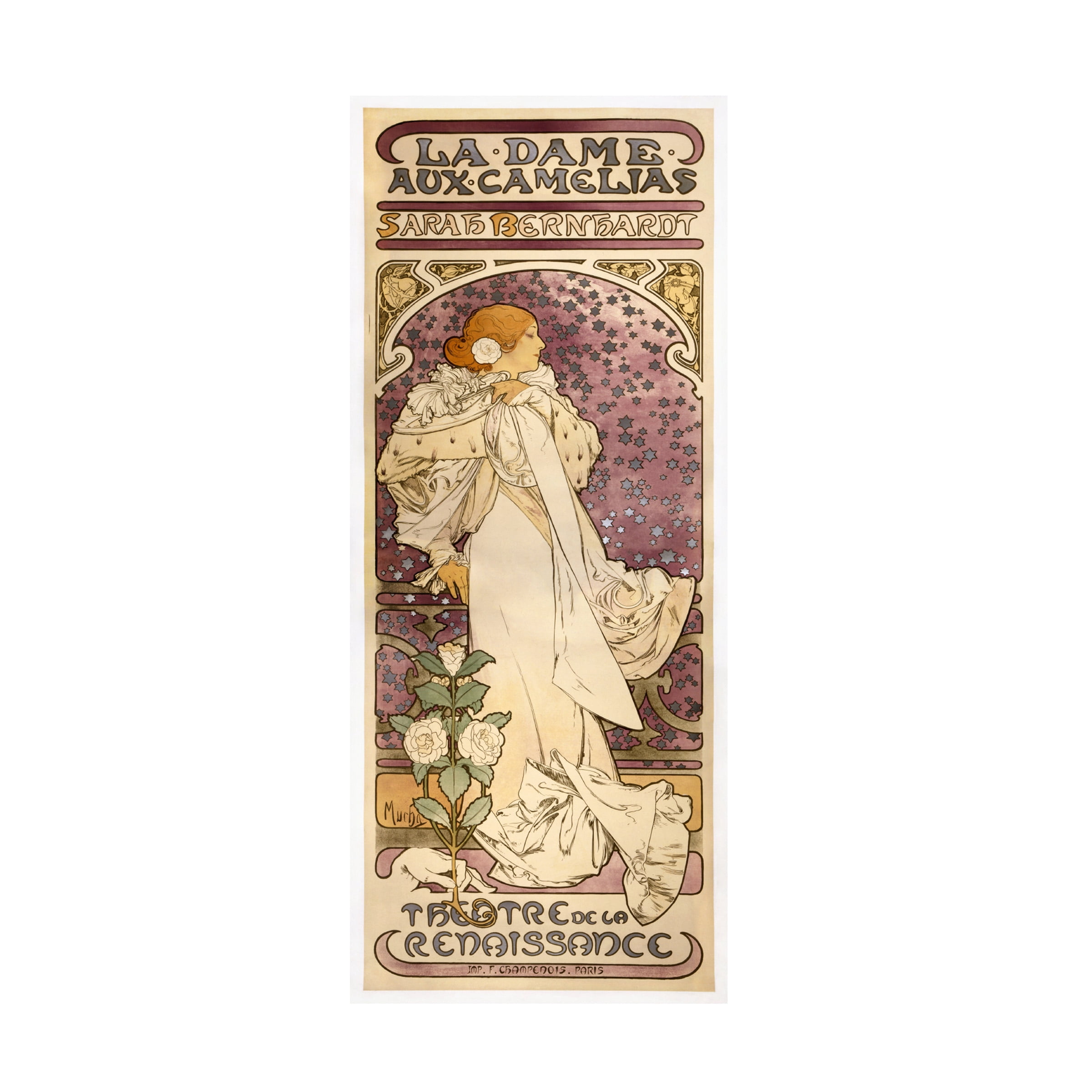Mucha 'La Dame aux Camelias' Canvas Art