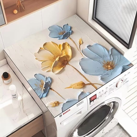 Mucha Retro-Style Waterproof & Anti-Slip Dust Cover for Washing Machine - 50x60cm Household Mat
