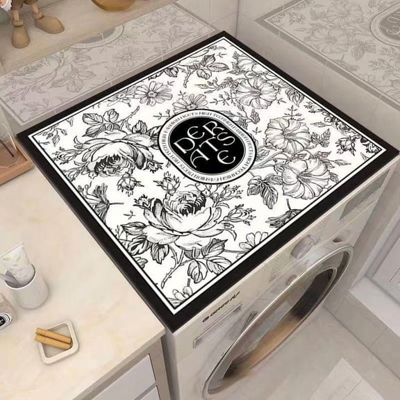Mucha Retro-Style Waterproof & Anti-Slip Dust Cover for Washing Machine - 50x60cm Household Mat