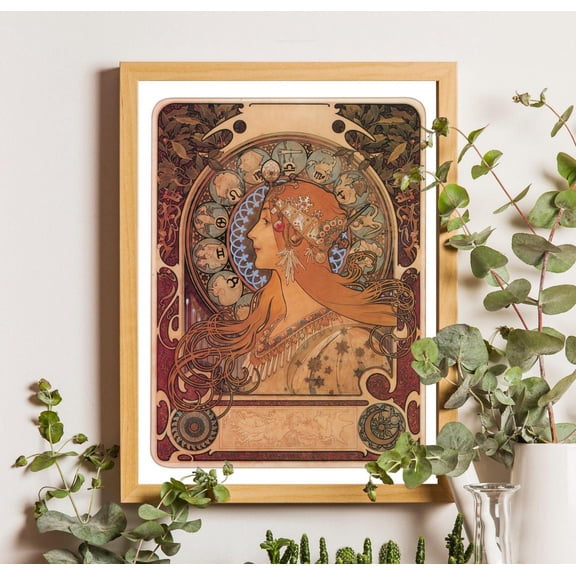 Mucha Zodiac Poster, Astrology Poster, Zodiac Poster, Vintage Alphonse Mucha Poster, Alphonse Mucha Poster, Art Nouveau Poster, Wall Art, Unframed Poster Size 8x12