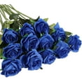 thumbnail image 1 of Muchenggift Artificial Silk Blue Rose Wedding Bouquet (12 Count), 1 of 5