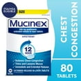 thumbnail image 1 of Mucinex 12 Hour Expectorant, OTC Medicine for Excess Mucus Relief, Chest Congestion, FSA, 80 Tablets, 1 of 13