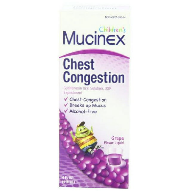 Mucinex Children's Chest Congestion Expectorant Liquid, Grape, 4 Ounce