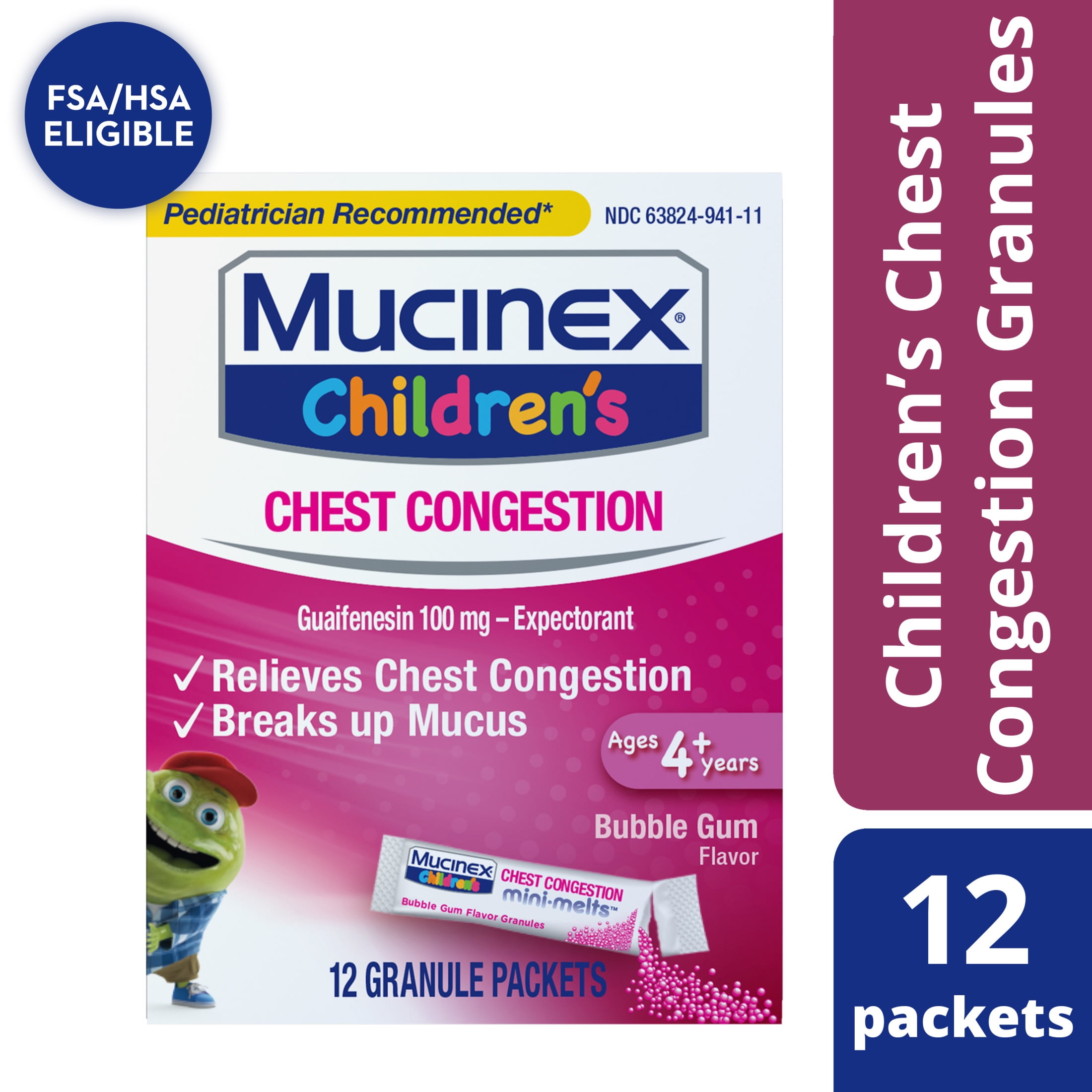 Mucinex Children's Chest Congestion Medicine, OTC Excess Mucus Relief ...