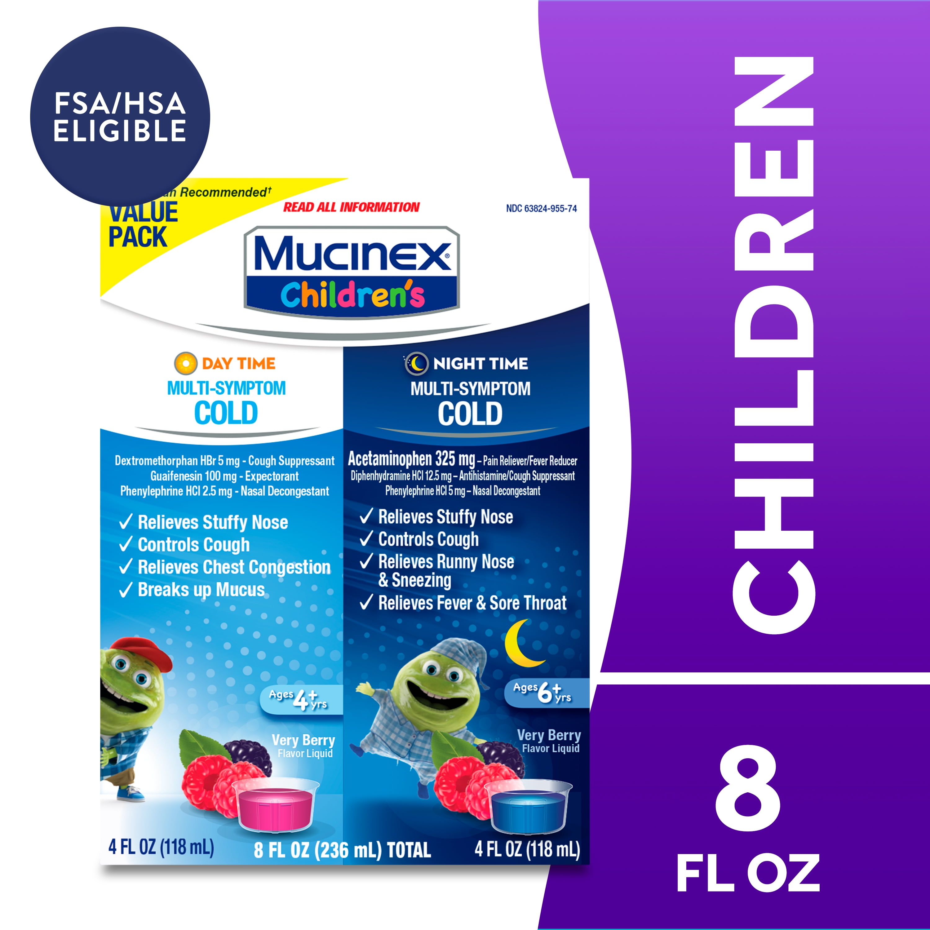 Mucinex Children's Cold Medicine , Day & Night Value Combo Pack