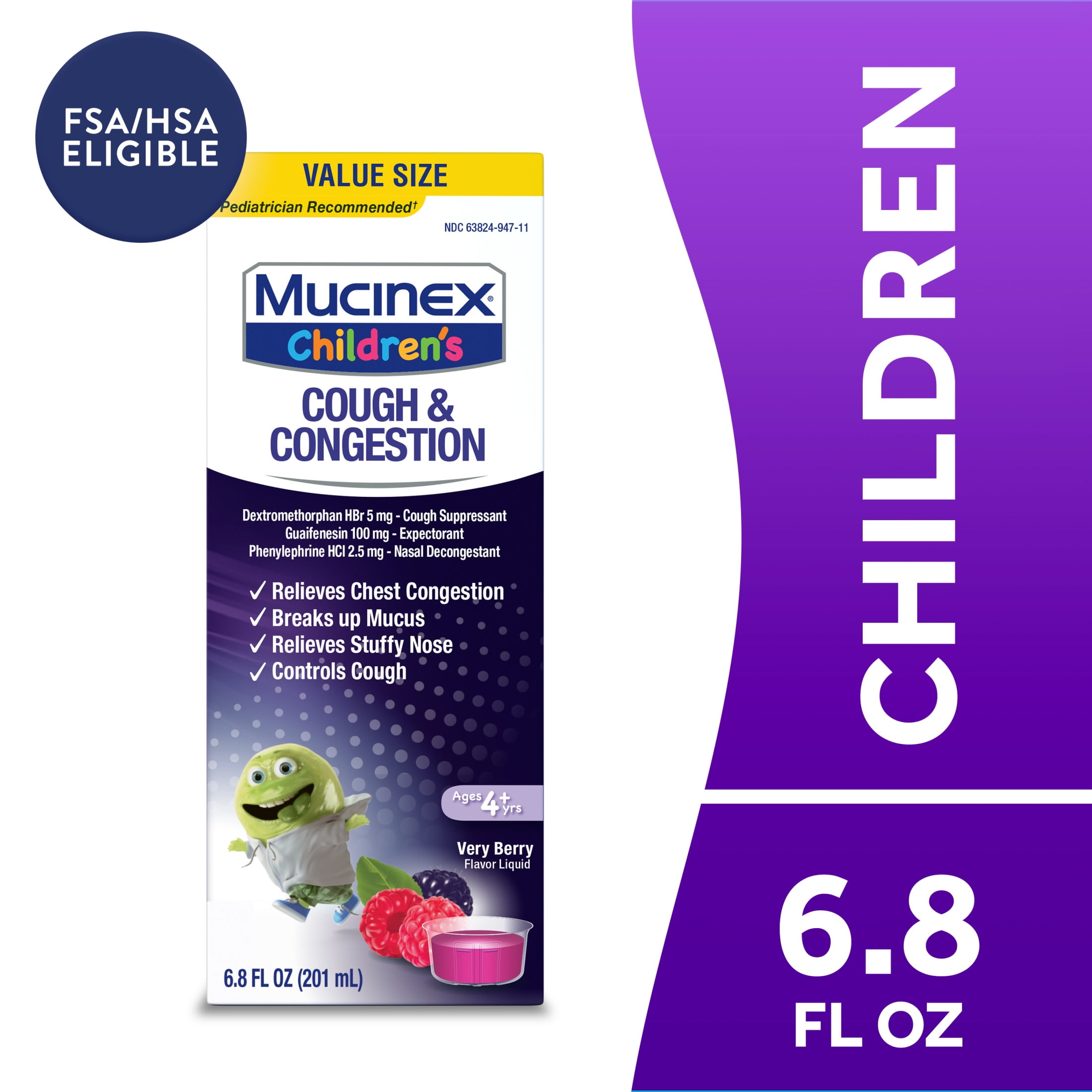 Mucinex Children's Cough & Congestion Medicine, Expectorant for Kids ...