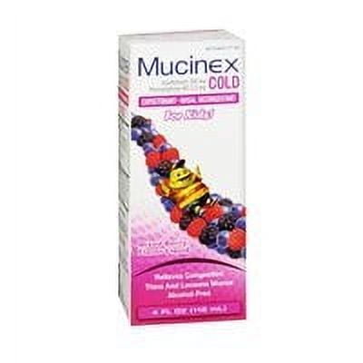 Mucinex Children's Stuffy Nose & Cold Relief Liquid, Mixed Berry Flavor 4 oz (Pack of 3)