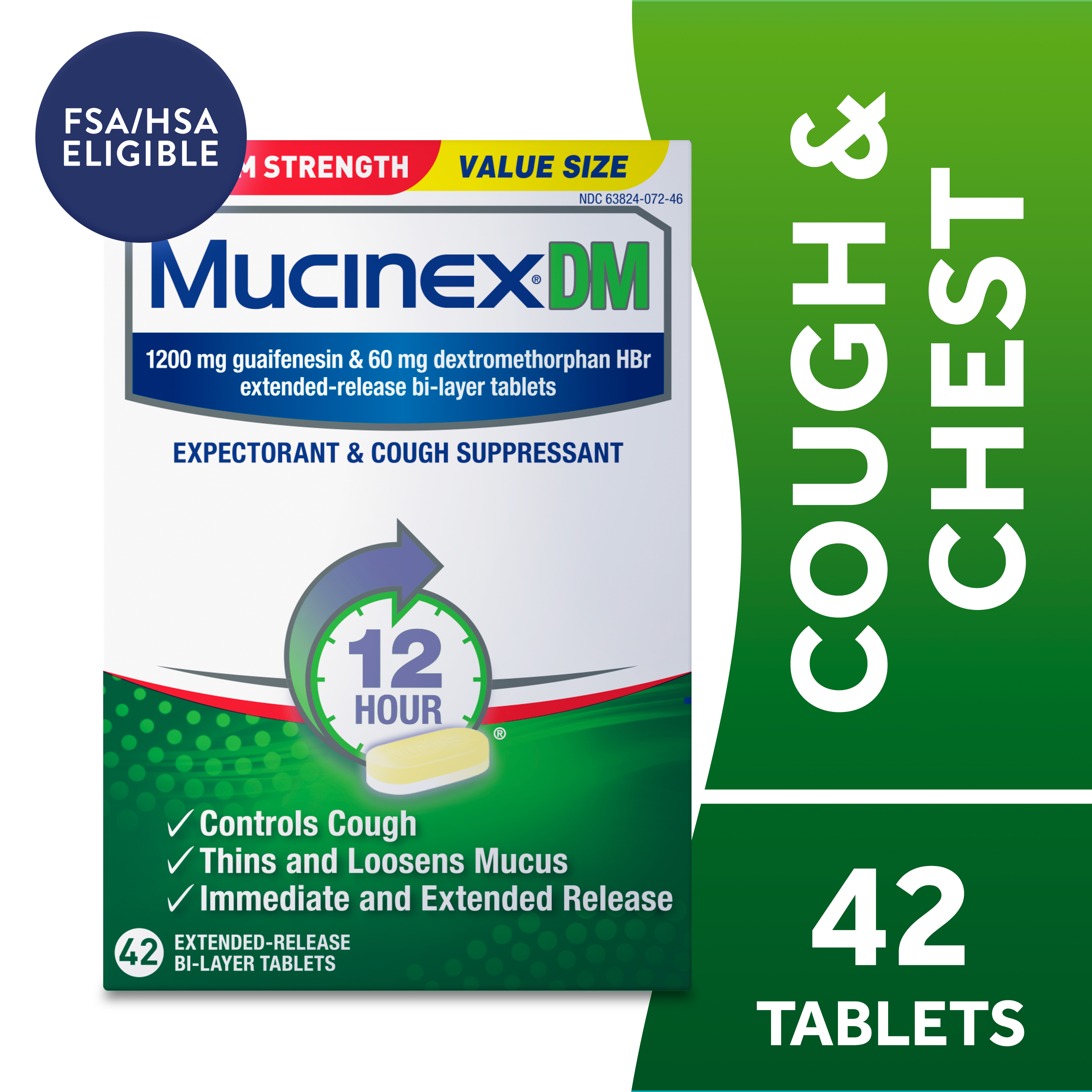 Mucinex Dm 12 Hr Maximum Strength Chest Congestion Expectorant And Cough Suppressant Tablets