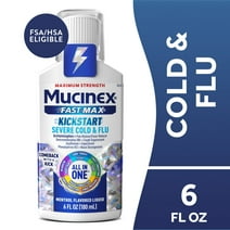 Mucinex Fast Max Kickstart, All in One Cold and Flu Medicine, Menthol Flavor, 6 fl oz