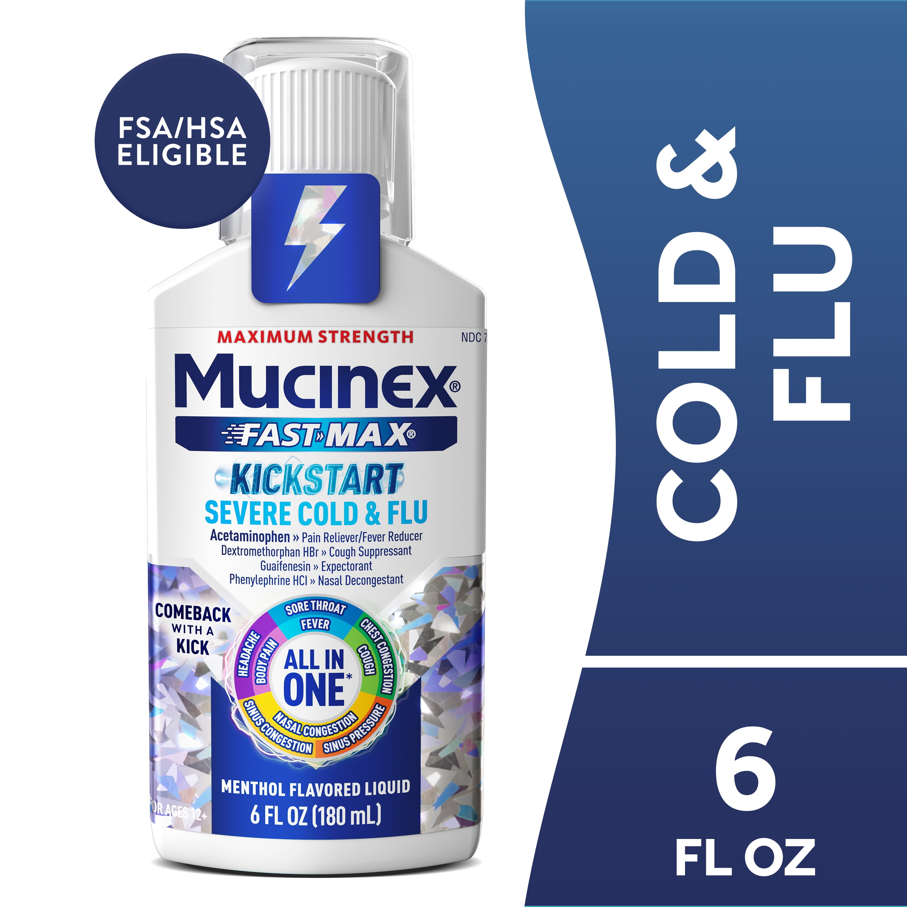 Mucinex FastMax Kickstart Severe Cold and Flu Medicine for Adults