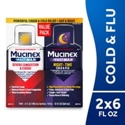 Mucinex Fast-Max & NightShift Combo Pack, Cough and Cold Medicines For Mucus Relief, 6 fl oz, 2 Pack