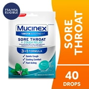 Mucinex Instasoothe Cough Drops, Sore Throat Lozenges, Alpine Herbs & Mint, 40 Count