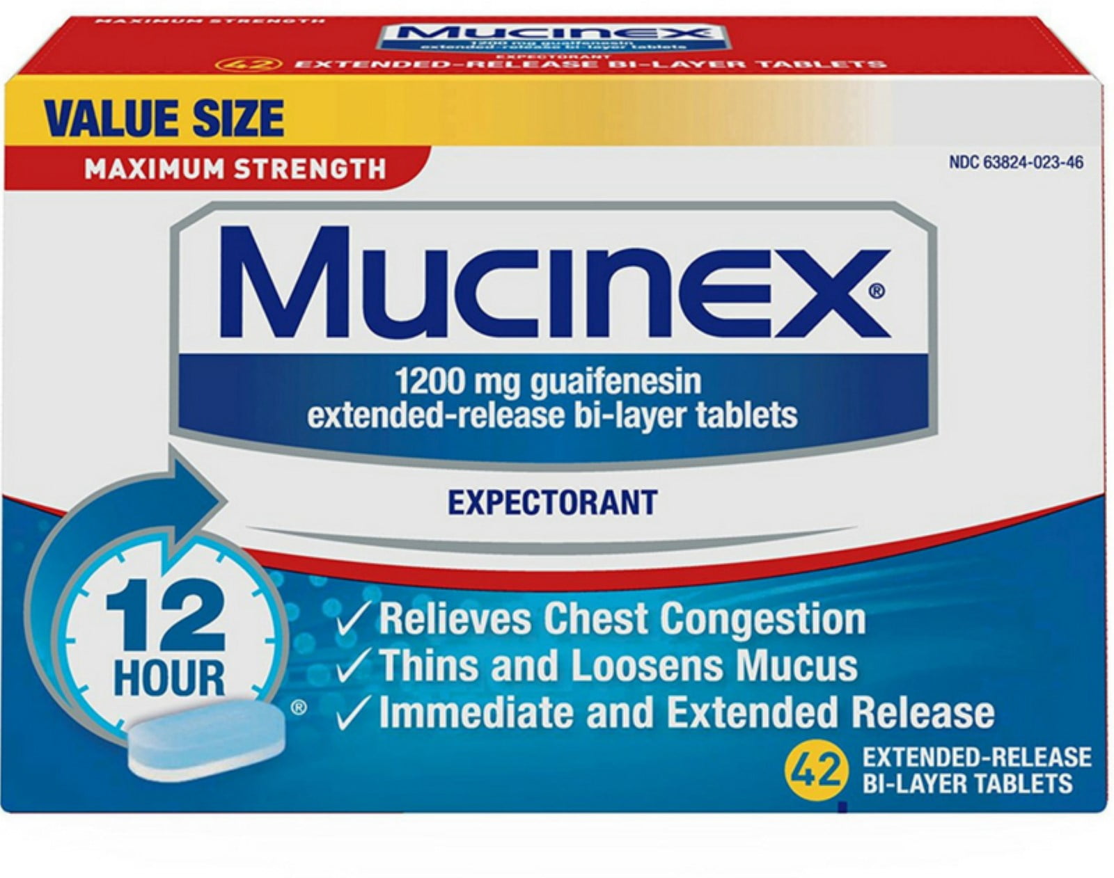 Mucinex Maximum Strength Fast Max 12-Hour Chest Congestion Expectorant ...