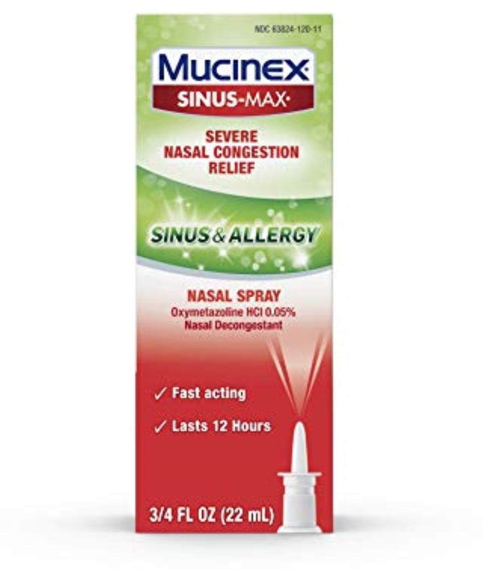 Mucinex Sinus &amp; Allergy Fast Acting Nasal Congestion Relief Spray, Fast Acting 12 Hour Severe Nasal Congestion Pack of 6