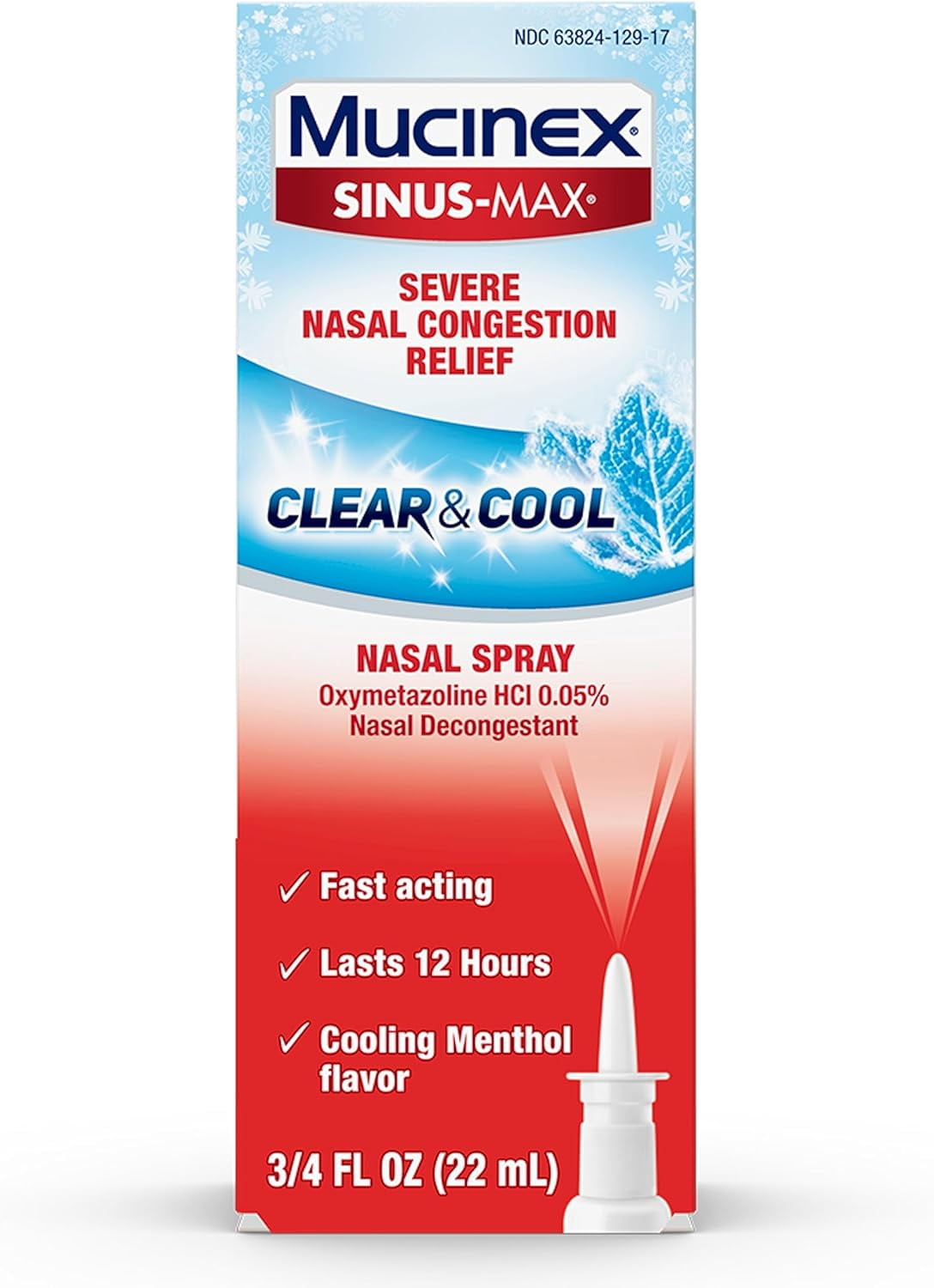 Mucinex SinusMax Nasal Spray Decongestant, 12 Hour OverTheCounter