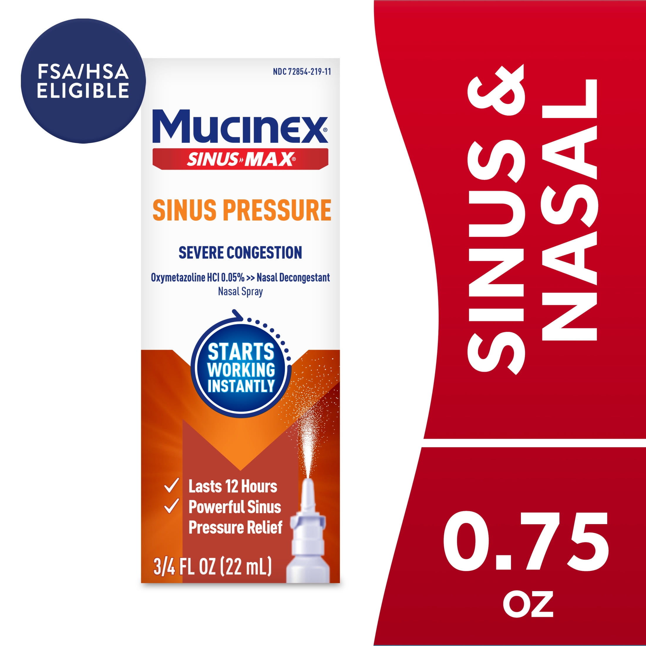 Mucinex SinusMax Nasal Spray for Sinus Allergy .75 oz Bo