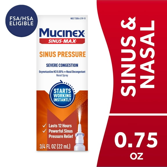 Mucinex Sinus-Max Nasal Spray for Sinus & Allergy (.75 oz Bottle)