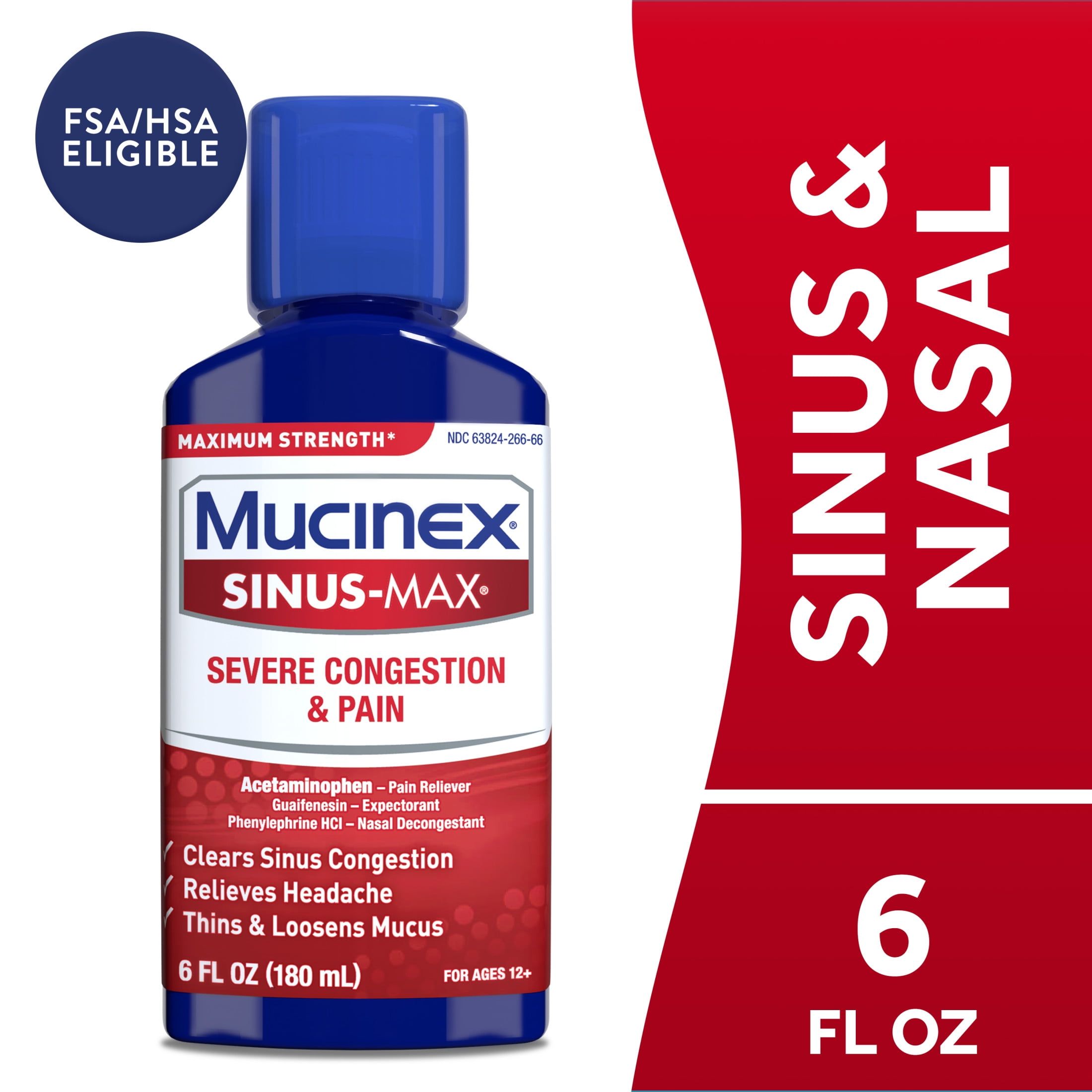 Mucinex SinusMax Severe Congestion & Pain Medicine, OTC Headache