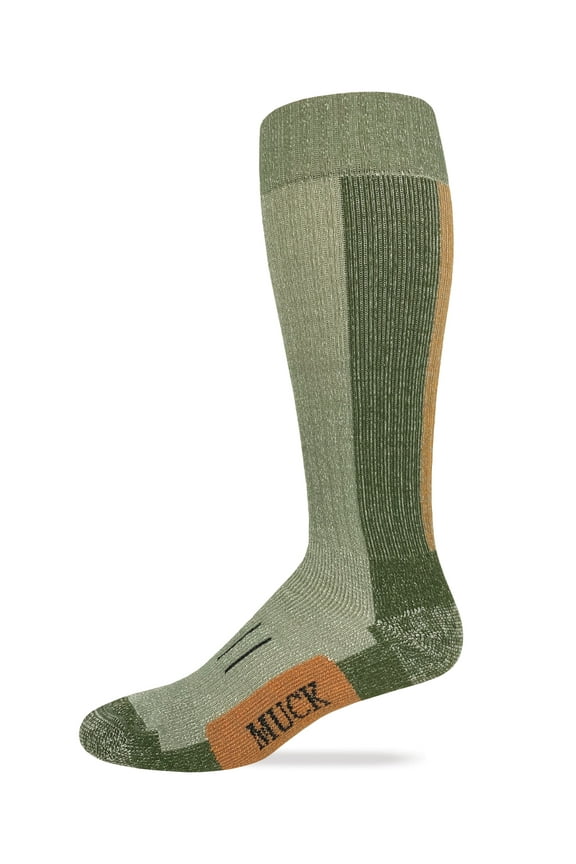 Muck Boot Mens Merino Wool Heavyweight Over The Calf Seamless Toe Boot Socks 1 Pair Pack