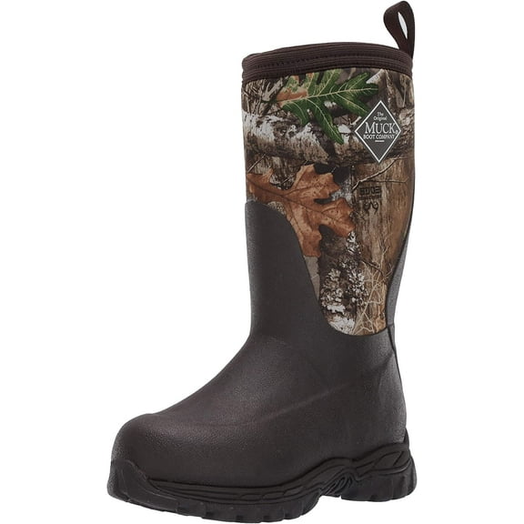 Muck Boot Unisex-Child Rugged Ii Pull-On Boot Brown/Real Tree Edge 7 Little Kid