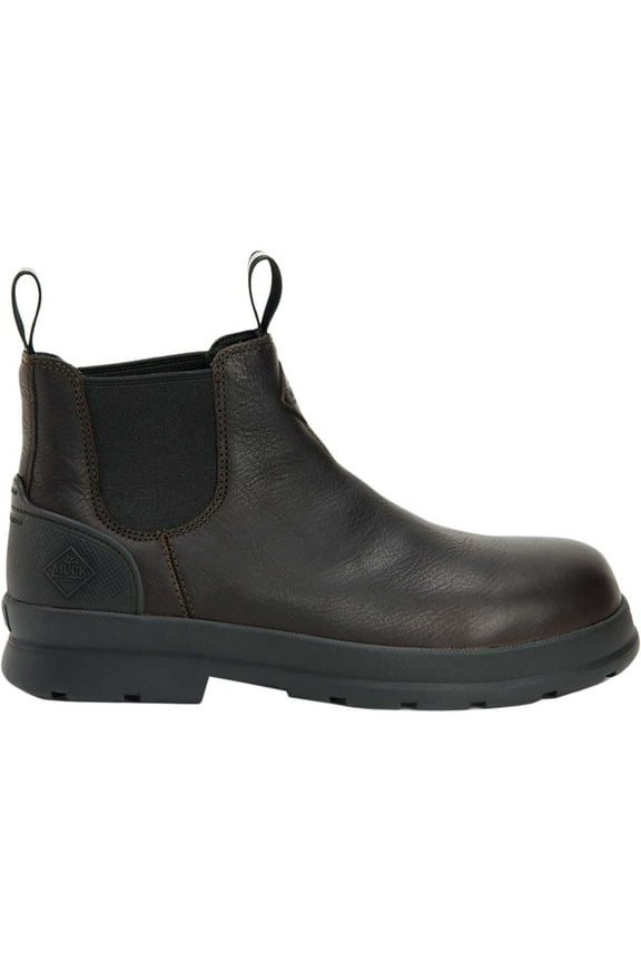 Muck Men's Chore Farm Leather Chelsea CT - WIDE, Black Coffee