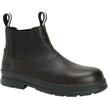 Muck Men's Chore Farm Leather Chelsea CT - WIDE, Black Coffee