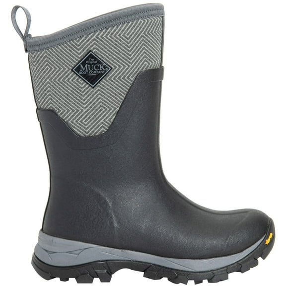 Muck Women's Arctic Ice Mid AGAT, Black/Grey Geometric