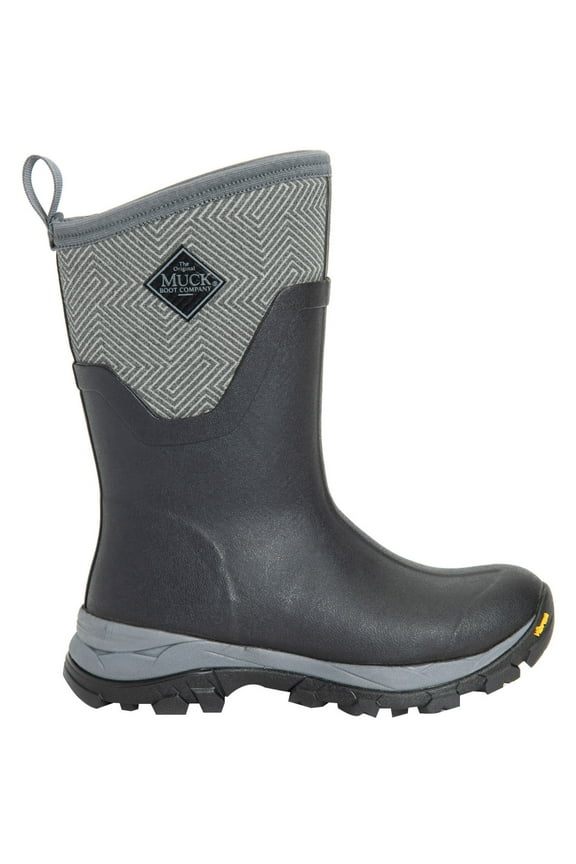 Muck Women's Arctic Ice Mid AGAT, Black/Grey Geometric