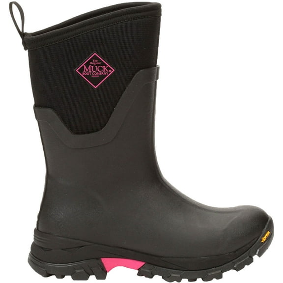 Muck Women's Arctic Ice Mid AGAT, Black/Hot Pink