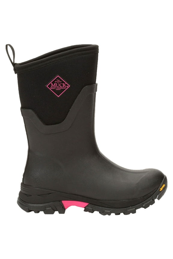 Muck Women's Arctic Ice Mid AGAT, Black/Hot Pink