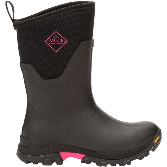 Muck Women's Arctic Ice Mid AGAT, Black/Hot Pink