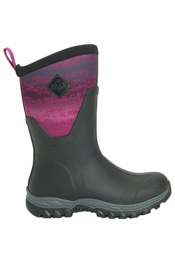 Muck Women's Arctic Sport II Mid, Black/Magenta Digi Fade Print