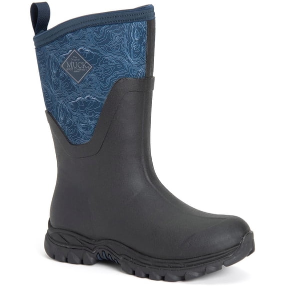 Muck Women's Arctic Sport II Mid, Black/Navy Topography
