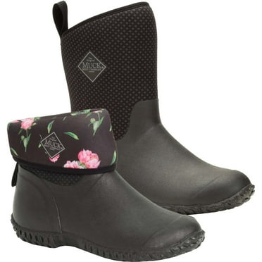 Muck Women's Muckster II Mid, Black/Gray/Roses Print